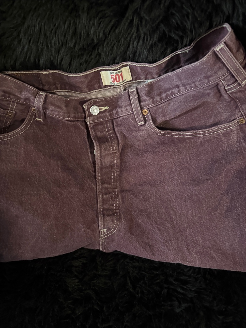 Men's Straight Jeans in Deep Plum - Picture 5 of 9